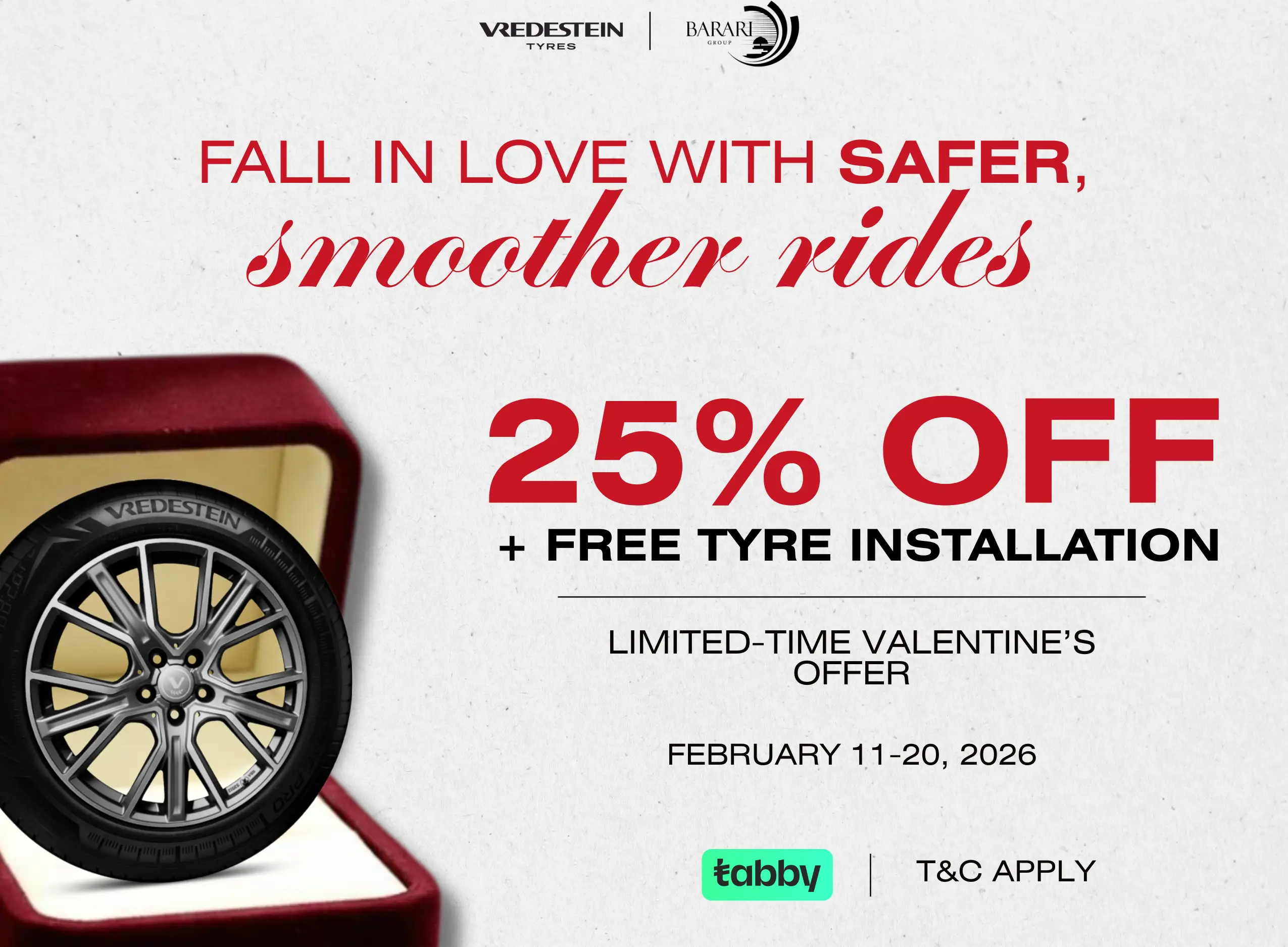 25% Off & Free Tyre Installation